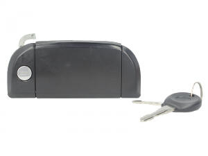 Maner usa fata dreapta exterior, cu chei, cu incuietoare, negru VW TRANSPORTER IV intre 1990-2003