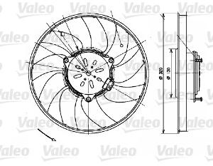 Ventilator radiator MERCEDES SPRINTER 3,5-T (906), SPRINTER 3,5-T (907, 910), SPRINTER 3,5-T TOURER (907), SPRINTER 3-T (906), SPRINTER 4-T (907, 910), SPRINTER 5-T (906) 2.0D-3.5 dupa 2006