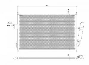 Radiator AC condensator cu uscator potrivit ISUZU D-MAX II 1.9D 2.5D 06.12-