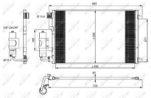 Radiator AC condensator cu uscator potrivit NISSAN QASHQAI I 1.6 2.0 02.07-04.14