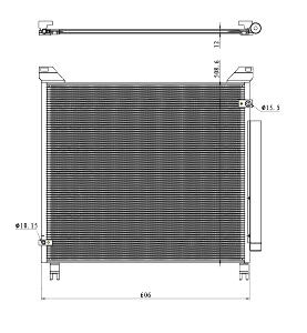 Radiator AC condensator cu uscator potrivit TOYOTA HILUX VIII 2.4D 2.8D 05.15-